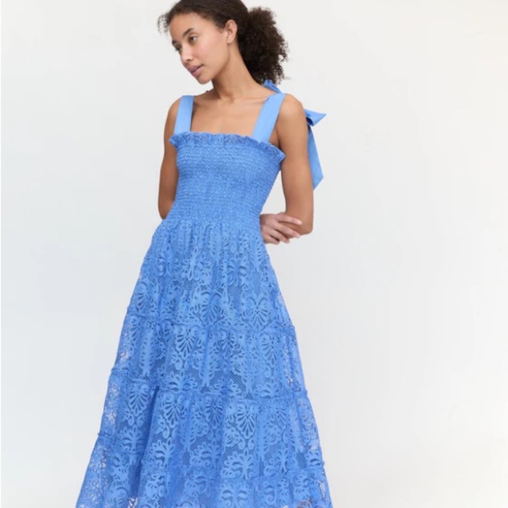 Hill House Blue Lace Midi Dress